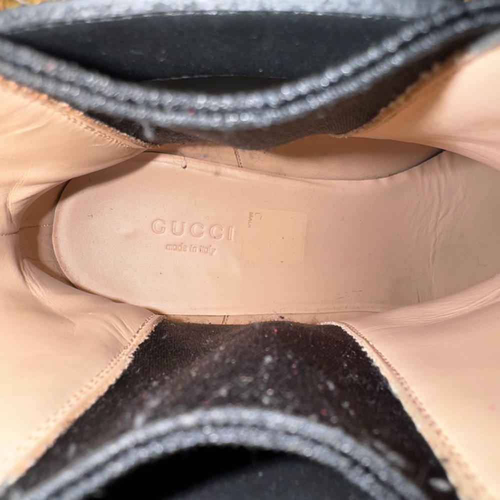 Gucci Calfskin Crystal GG Trip Chelsea Ankle Boots - Picture 10 of 10